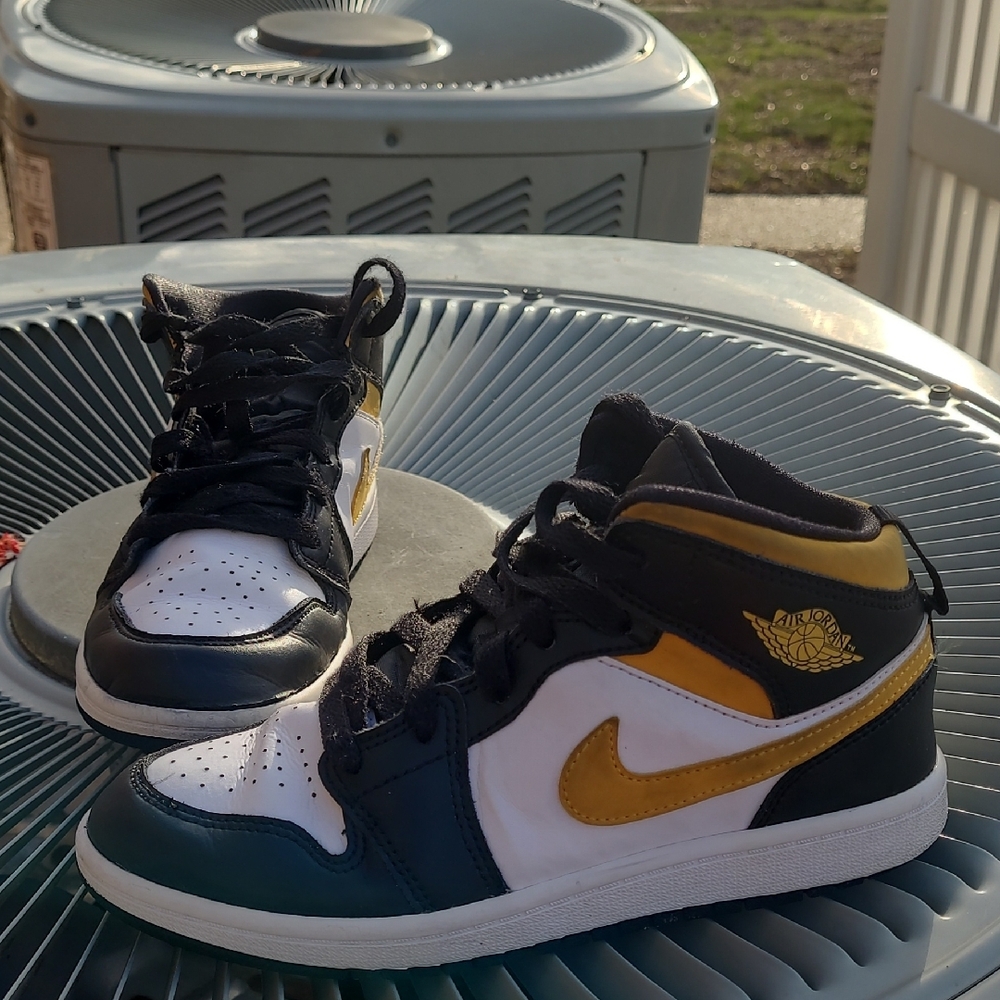 Black and Yellow High-Top Sneakers